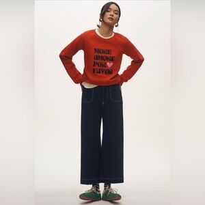 Anthropologie Collete Cropped Wide-Leg Pants by Maeve: Ponte Contrast Edition